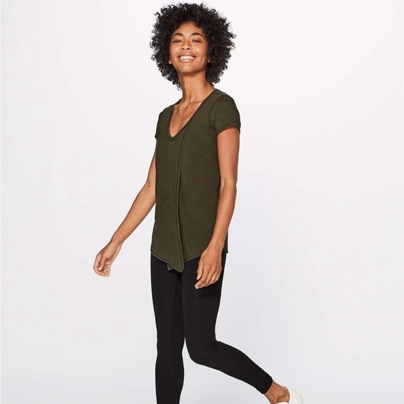 lululemon athletica Tops - Lululemon Knot A Problem Tee in Dark Olive